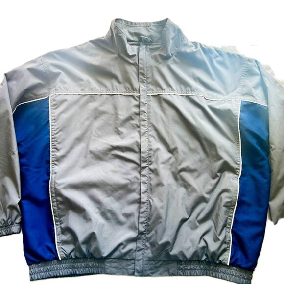 Roundtree & Yorks Sport Windbreaker Mens sz 3X Full Zip Gray Blue - Picture 1 of 9